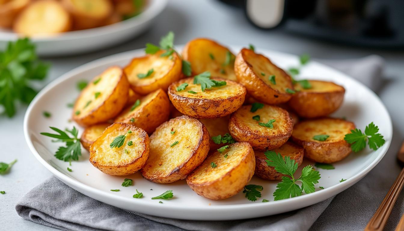 learn the secrets to making perfectly crispy air fryer potatoes every time with our easy step-by-step guide. crispy on the outside, tender on the inside!