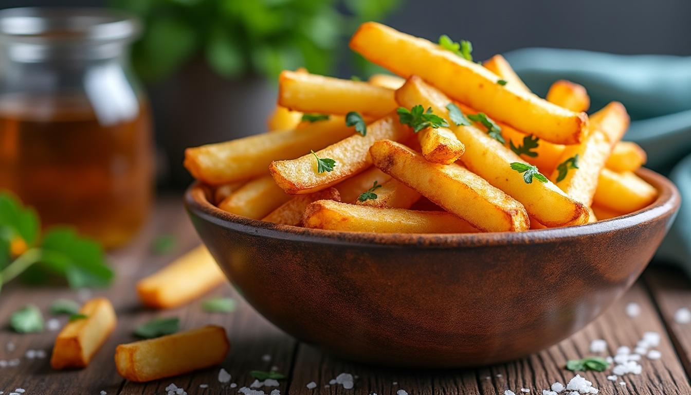 learn how to make crispy and healthy air fryer fries at home with this easy step-by-step guide. enjoy a delicious snack that's golden, crunchy, and guilt-free!