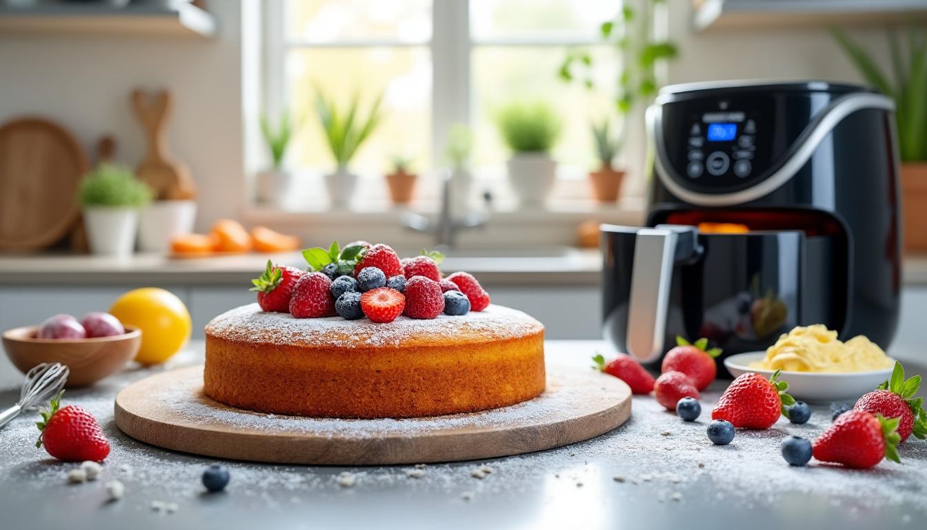learn how to make a delicious air fryer cake at home with easy step-by-step instructions. enjoy a moist, fluffy dessert quickly and effortlessly using your air fryer.