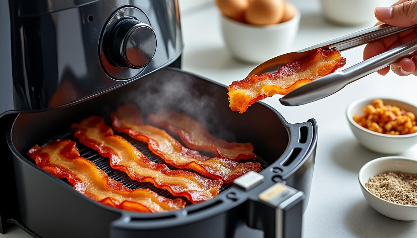 learn the secrets to making perfectly crispy air fryer bacon every time with our easy step-by-step guide.