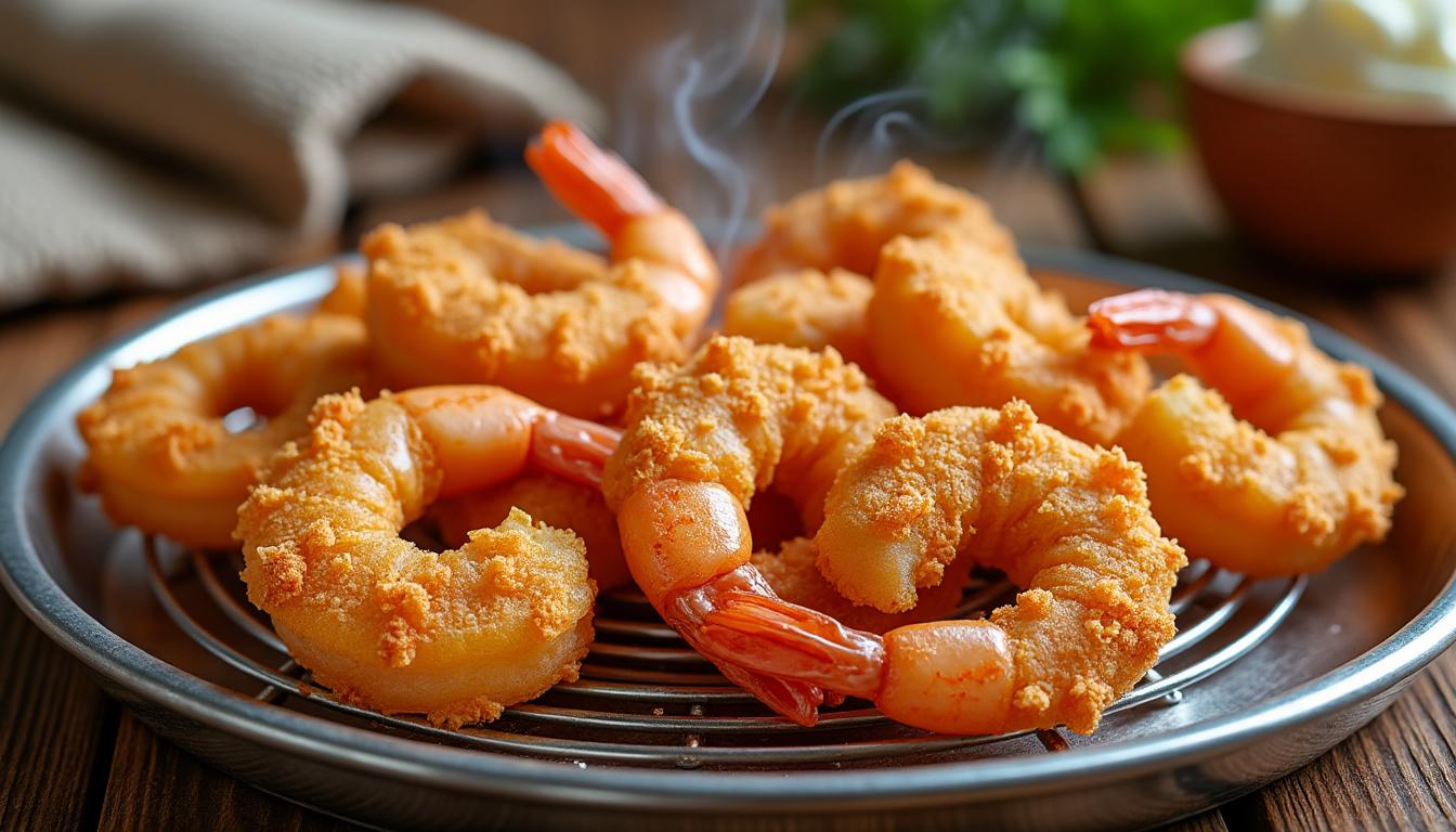 learn how to make crispy air fryer shrimp at home with this easy and delicious recipe. perfectly cooked shrimp with a crunchy texture in minutes!