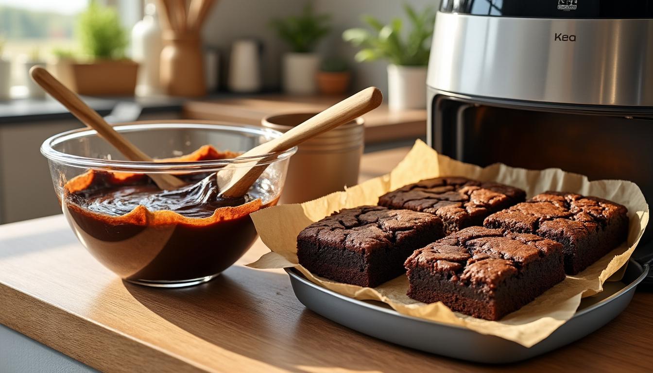 learn how to make delicious air fryer brownies with simple steps for a quick and easy homemade treat.